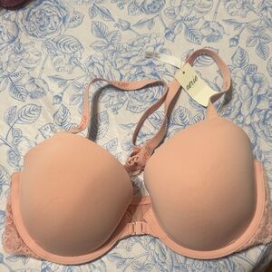 Aerie Blush Pink lace and nylon front closure bralette Bra size 32DD NWT!!